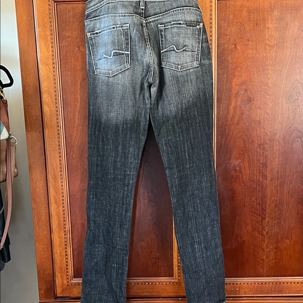 7 For All Mankind Dark Wash Straight Leg Jeans - Picture 6 of 8